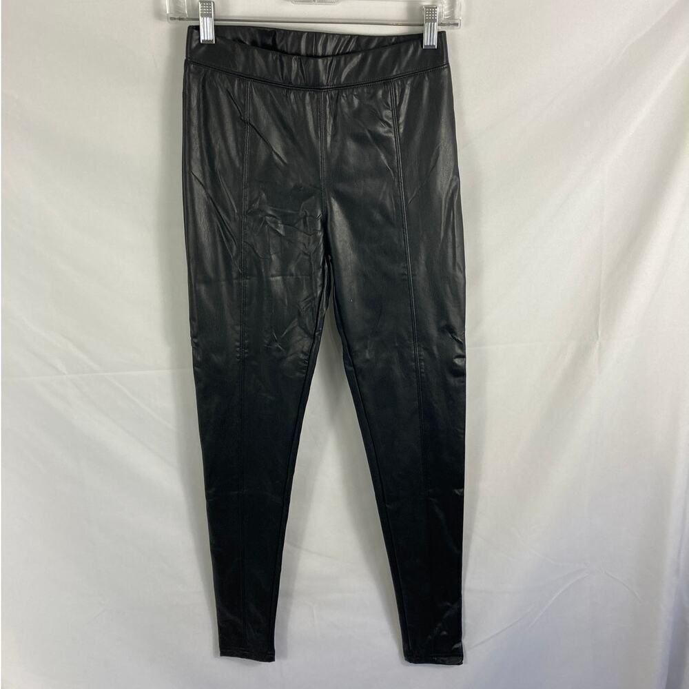 Pink Lily Faux Leather Black Leggings Size Small